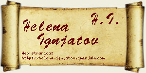 Helena Ignjatov vizit kartica